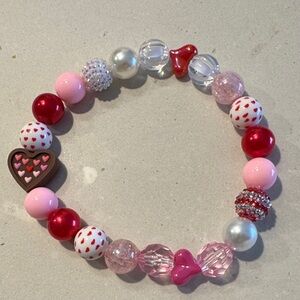Colorful Beaded Bracelet with Heart Accents